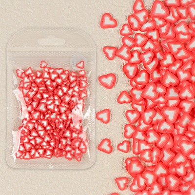 1 zacskó Love Heart puha polimer agyag szelet gyanta Valentin-napi dekorációk barkácsolás epoxigyanta kitöltő alkatrészek köröm kellékek kiegészítők