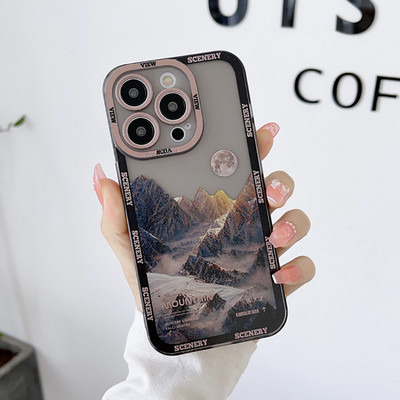 Retro Moon night Late cloud telefoniümbris iPhone 14 13 Pro 11 12Pro Max XR XS Max 7Plus X objektiivi kaitse põrutuskindel pehme kate