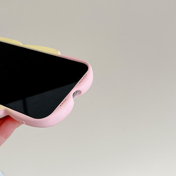3D сладък калъф за телефон с топяща се мечка за сладолед за iPhone 14 13 Pro Max 13 12 11 Pro X XR XS Max Силиконов защитен, удароустойчив калъф