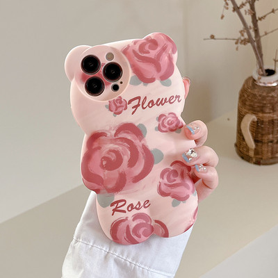 3D armas jäätist sulav karu telefoniümbris iPhone 14 13 Pro Max 13 12 11 Pro X XR XS Max silikoonist kaitsev põrutuskindel kate