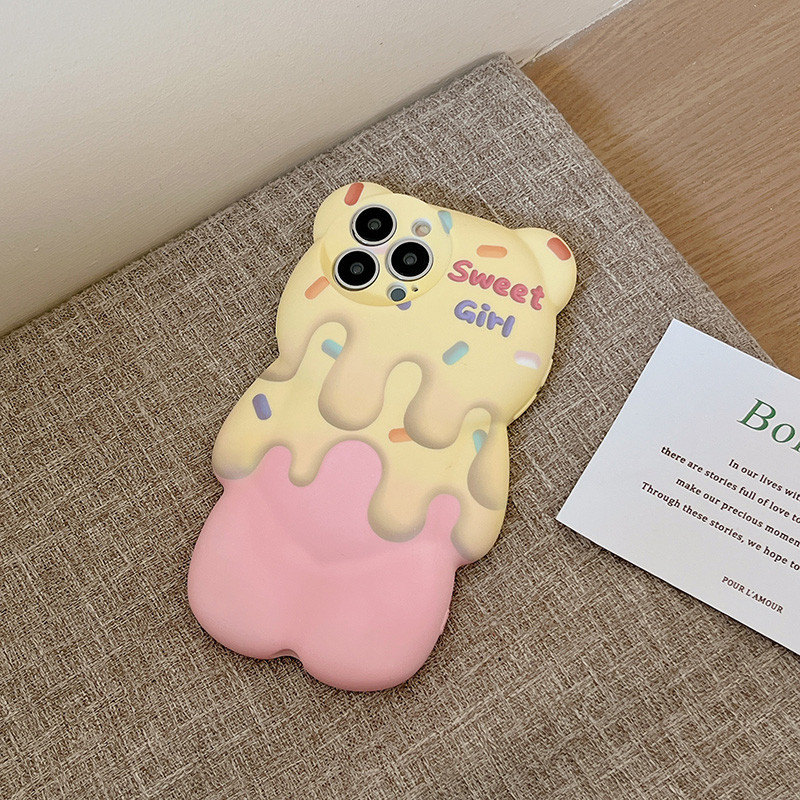 3D armas jäätist sulav karu telefoniümbris iPhone 14 13 Pro Max 13 12 11 Pro X XR XS Max silikoonist kaitsev põrutuskindel kate