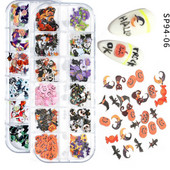12 Girds Halloween Nail Art Dekoráció Karácsonyi Faforgács Ünnepi köröm kellékek szakembereknek Kiegészítők és eszközök
