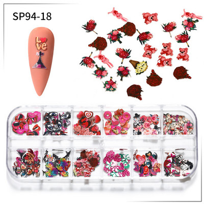 12 Girds Halloween Nail Art Dekoráció Karácsonyi Faforgács Ünnepi köröm kellékek szakembereknek Kiegészítők és eszközök