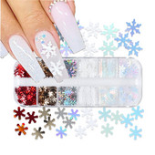 12 rács fehér hópehely köröm flitter karácsonyi dekoráció holografikus vörös ezüst hópehely DIY téli design körmök kiegészítők
