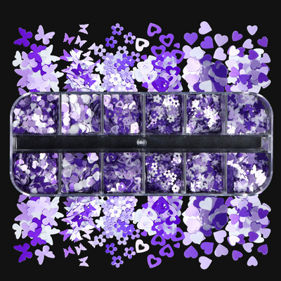 1Szett Love Heart Flake Nail Art flitterek Szerszámkészlet Valentin-napi agyag szeletelt barkácsoláshoz manikűr Kiegészítők Köröm Dekoráció Kellékek