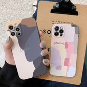 Abstract Geometry illustration Phone Case for iPhone 14 13 12 11 Pro Max XR XS Max X 7 8 Plus Mini Graffiti Soft Silicone Cover