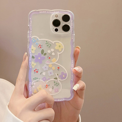INS White Butterfly Flower Clear Case Phone For iPhone 13 11 12 Pro Max X XR XS Max 14 Plus Wavy Edge Cute Cartoon Cover Silicon