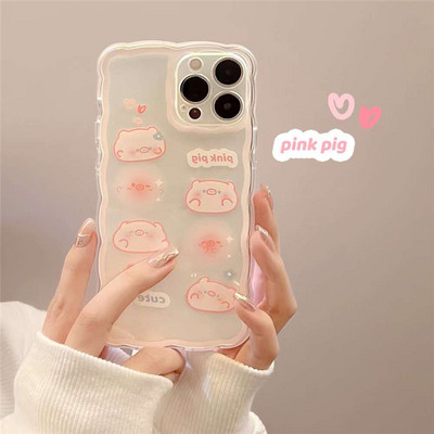 INS White Butterfly Flower Clear Case Phone For iPhone 13 11 12 Pro Max X XR XS Max 14 Plus Wavy Edge Cute Cartoon Cover Silicon