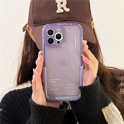 INS Ελαιογραφία Λουλούδια Αόρατη θήκη τηλεφώνου για iPhone 14 13 11 12 Pro Max 14 Plus Purple Love Heart Αντικραδασμικό κάλυμμα