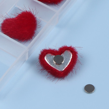 6 бр./Кутия 3D пухкав чар за нокти във формата на сърце Магнитен разглобяем комплект за декорация на нокти за Направи си сам дизайн на маникюр влюбен