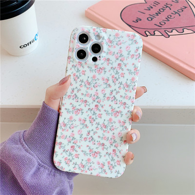 Κορέα χαριτωμένη φλοράλ θήκη τηλεφώνου για iPhone 13 11 12 Pro Max XR XS X 7 8 Plus 14 Pro SE 2020 Pink Yellow Flowers Μαλακό κάλυμμα σιλικόνης