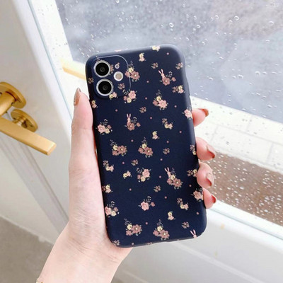 Κορέα χαριτωμένη φλοράλ θήκη τηλεφώνου για iPhone 13 11 12 Pro Max XR XS X 7 8 Plus 14 Pro SE 2020 Pink Yellow Flowers Μαλακό κάλυμμα σιλικόνης