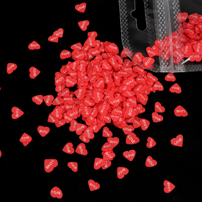 Love Heart Körömdíszítés Csillogó flitterek Színkeverék Pehely dekoráció Agyag Szelet Pehely Valentin Manikűr Dizájn Kellékek Köröm Kiegészítők