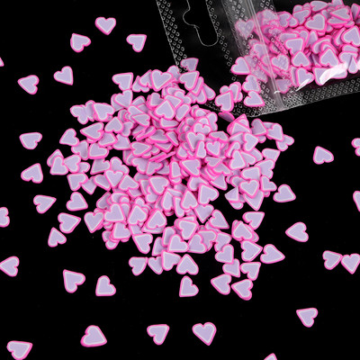 Love Heart Körömdíszítés Csillogó flitterek Színkeverék Pehely dekoráció Agyag Szelet Pehely Valentin Manikűr Dizájn Kellékek Köröm Kiegészítők
