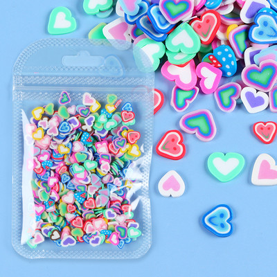 Love Heart Körömdíszítés Csillogó flitterek Színkeverék Pehely dekoráció Agyag Szelet Pehely Valentin Manikűr Dizájn Kellékek Köröm Kiegészítők