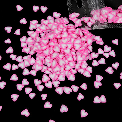 Love Heart Körömdíszítés Csillogó flitterek Színkeverék Pehely dekoráció Agyag Szelet Pehely Valentin Manikűr Dizájn Kellékek Köröm Kiegészítők