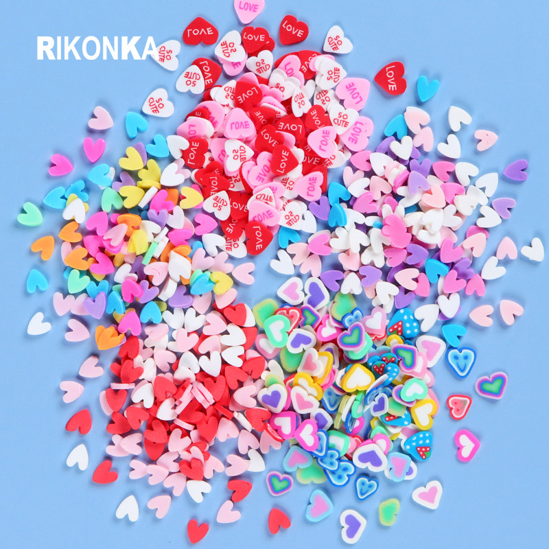 Love Heart Körömdíszítés Csillogó flitterek Színkeverék Pehely dekoráció Agyag Szelet Pehely Valentin Manikűr Dizájn Kellékek Köröm Kiegészítők