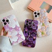 Retro eļļas glezna Rozā ziedi tālruņa korpuss iPhone 14 Pro Max 13 12 11Pro X XS MAX XR Luksusa ziedu mīksts triecienizturīgs IMD vāciņš