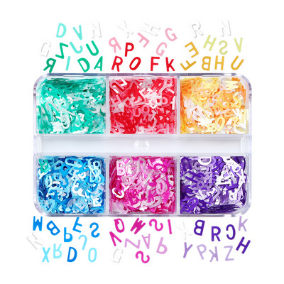 6 Grids White Christmas Snowflake Nail Glitter Sequins Διακόσμηση Ολογραφική νιφάδα χιονιού DIY Χειμερινό μανικιούρ Χριστουγεννιάτικα αξεσουάρ