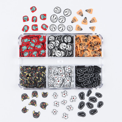 6 Grids White Christmas Snowflake Nail Glitter Sequins Διακόσμηση Ολογραφική νιφάδα χιονιού DIY Χειμερινό μανικιούρ Χριστουγεννιάτικα αξεσουάρ