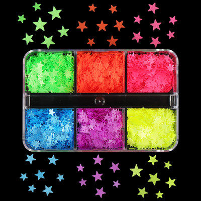 6 Grids White Christmas Snowflake Nail Glitter Sequins Διακόσμηση Ολογραφική νιφάδα χιονιού DIY Χειμερινό μανικιούρ Χριστουγεννιάτικα αξεσουάρ