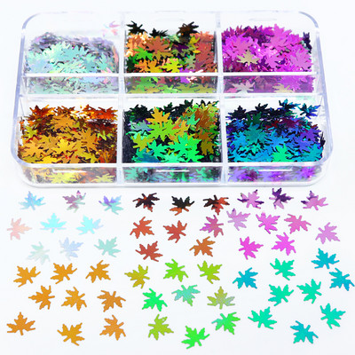 6 tinkleliai Blue Snowflake Nail Art Sequin Mermaid Snow Flakes Pasidaryk pats žiemos manikiūro dizainas Kalėdų nagų dailės dekoravimo priedai