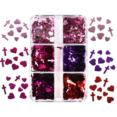 6 tinkleliai Blue Snowflake Nail Art Sequin Mermaid Snow Flakes Pasidaryk pats žiemos manikiūro dizainas Kalėdų nagų dailės dekoravimo priedai