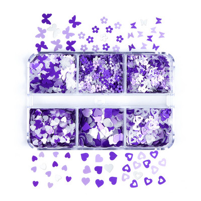 6 tinkleliai Blue Snowflake Nail Art Sequin Mermaid Snow Flakes Pasidaryk pats žiemos manikiūro dizainas Kalėdų nagų dailės dekoravimo priedai