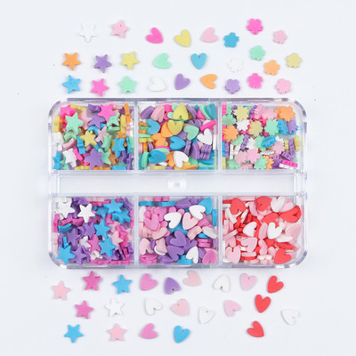 6 tinkleliai Blue Snowflake Nail Art Sequin Mermaid Snow Flakes Pasidaryk pats žiemos manikiūro dizainas Kalėdų nagų dailės dekoravimo priedai