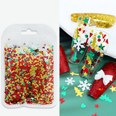 10g Μικτό Χριστουγεννιάτικο Nail Art Glitter Sequins Διακόσμηση Λευκό Snowflake Star Xmas Tree Shape Flakes DIY χειμωνιάτικα αξεσουάρ νυχιών