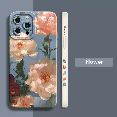 Θήκη τηλεφώνου Watercolor Flower Plant για iPhone 11 12 13 14 Pro Max Mini XR XS X 7 8 Plus SE 2 2020 Αντικραδασμικό κάλυμμα μαλακής σιλικόνης