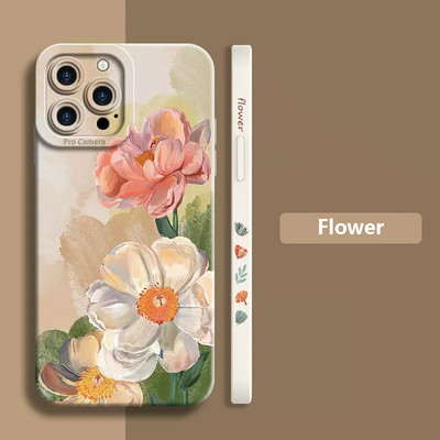 Θήκη τηλεφώνου Watercolor Flower Plant για iPhone 11 12 13 14 Pro Max Mini XR XS X 7 8 Plus SE 2 2020 Αντικραδασμικό κάλυμμα μαλακής σιλικόνης