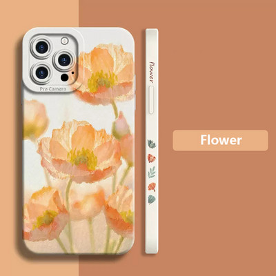 Θήκη τηλεφώνου Watercolor Flower Plant για iPhone 11 12 13 14 Pro Max Mini XR XS X 7 8 Plus SE 2 2020 Αντικραδασμικό κάλυμμα μαλακής σιλικόνης