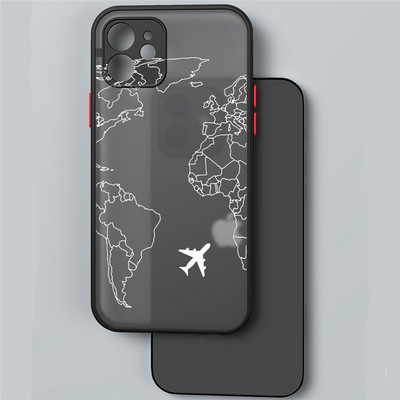 Planes World Map Travel Line Face Case για iPhone 14 13 12 11 Pro Max Mini XR XS X 7 8 Plus SE 2020 Αντικραδασμικό κάλυμμα μαλακού προφυλακτήρα