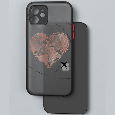 Planes World Map Travel Line Face Case για iPhone 14 13 12 11 Pro Max Mini XR XS X 7 8 Plus SE 2020 Αντικραδασμικό κάλυμμα μαλακού προφυλακτήρα