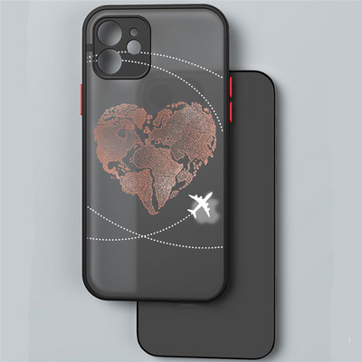Planes World Map Travel Line Face Case για iPhone 14 13 12 11 Pro Max Mini XR XS X 7 8 Plus SE 2020 Αντικραδασμικό κάλυμμα μαλακού προφυλακτήρα
