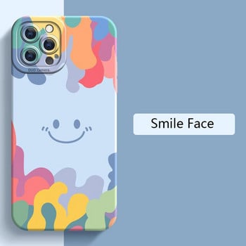 Луксозен калъф Ice Cream Smile Face за iPhone 14 13 12 11 Pro Max Mini X XS XR 7 8 Plus SE 2020 Удароустойчив мек Tpu силиконов капак