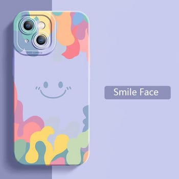 Луксозен калъф Ice Cream Smile Face за iPhone 14 13 12 11 Pro Max Mini X XS XR 7 8 Plus SE 2020 Удароустойчив мек Tpu силиконов капак