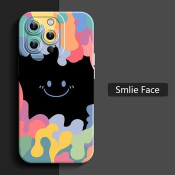 Луксозен калъф Ice Cream Smile Face за iPhone 14 13 12 11 Pro Max Mini X XS XR 7 8 Plus SE 2020 Удароустойчив мек Tpu силиконов капак