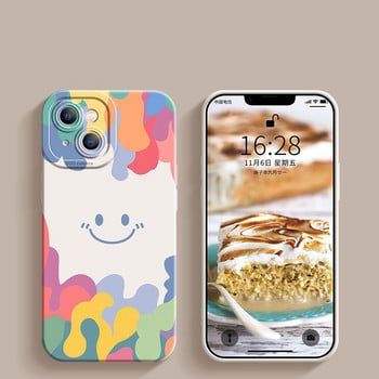 Луксозен калъф Ice Cream Smile Face за iPhone 14 13 12 11 Pro Max Mini X XS XR 7 8 Plus SE 2020 Удароустойчив мек Tpu силиконов капак