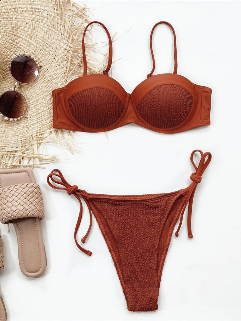 Seksualus raukšlėtas „push Up“ maudymosi kostiumėlis, moteriškas maudymosi kostiumėlis, moteriškas dviejų dalių bikinio rinkinys su liemenėlės kaušeliu, maudymosi kostiumėliu, maudymosi kostiumėliu V3278