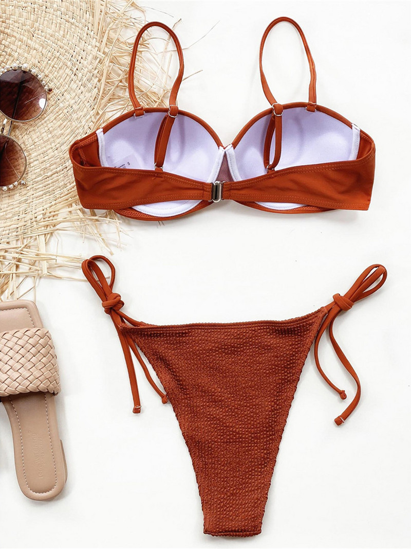 Seksualus raukšlėtas „push Up“ maudymosi kostiumėlis, moteriškas maudymosi kostiumėlis, moteriškas dviejų dalių bikinio rinkinys su liemenėlės kaušeliu, maudymosi kostiumėliu, maudymosi kostiumėliu V3278