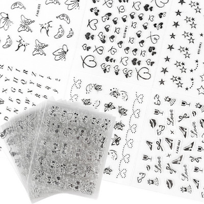 30 listova/set šareni leptir naljepnica za nokte mješovitih oblika manikura ukrasne naljepnice za DIY nail art dizajn klizni dodaci