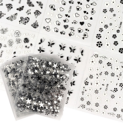 30 listova/set šareni leptir naljepnica za nokte mješovitih oblika manikura ukrasne naljepnice za DIY nail art dizajn klizni dodaci