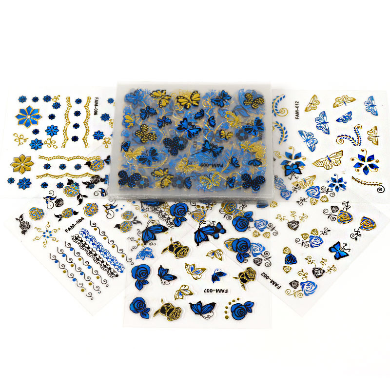 30 listova/set šareni leptir naljepnica za nokte mješovitih oblika manikura ukrasne naljepnice za DIY nail art dizajn klizni dodaci