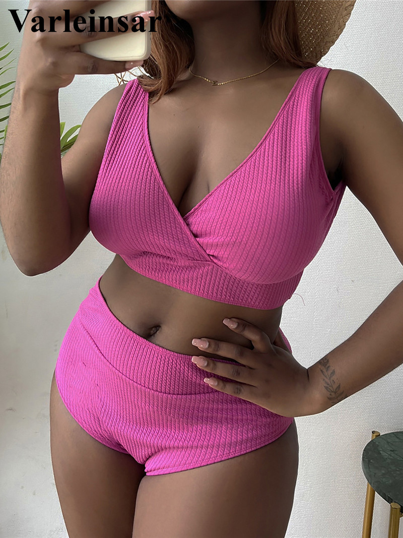 0XL - 4XL briaunotas bikinis plius dydis didelio dydžio maudymosi kostiumėlis Moteriškas maudymosi kostiumėlis Dviejų dalių bikinio rinkinys maudymosi kostiumėlis plaukimui V3993