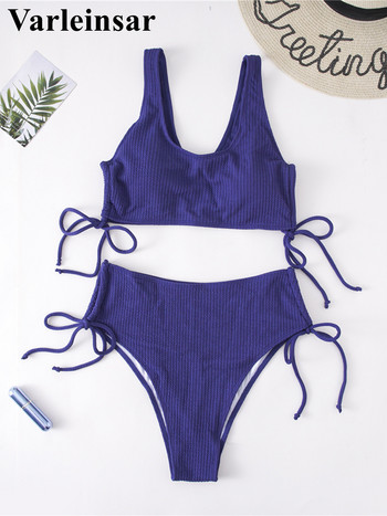 0XL - 4XL Ribbed Bikini Plus Size Large Size Swimwear Γυναικείο Μαγιό Γυναικείο Σετ μπικίνι δύο τεμαχίων Bather Bathing Suit Swim V3978