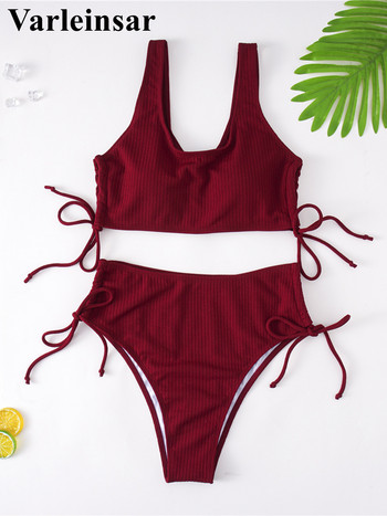 0XL - 4XL Ribbed Bikini Plus Size Large Size Swimwear Γυναικείο Μαγιό Γυναικείο Σετ μπικίνι δύο τεμαχίων Bather Bathing Suit Swim V3978