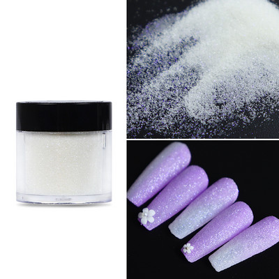 1 kutija Sjajni šećer u prahu za Božić Snowflake Design Puder za umakanje Bijeli crni bomboni Efekt premaza Pigment Prašina Pribor za nokte