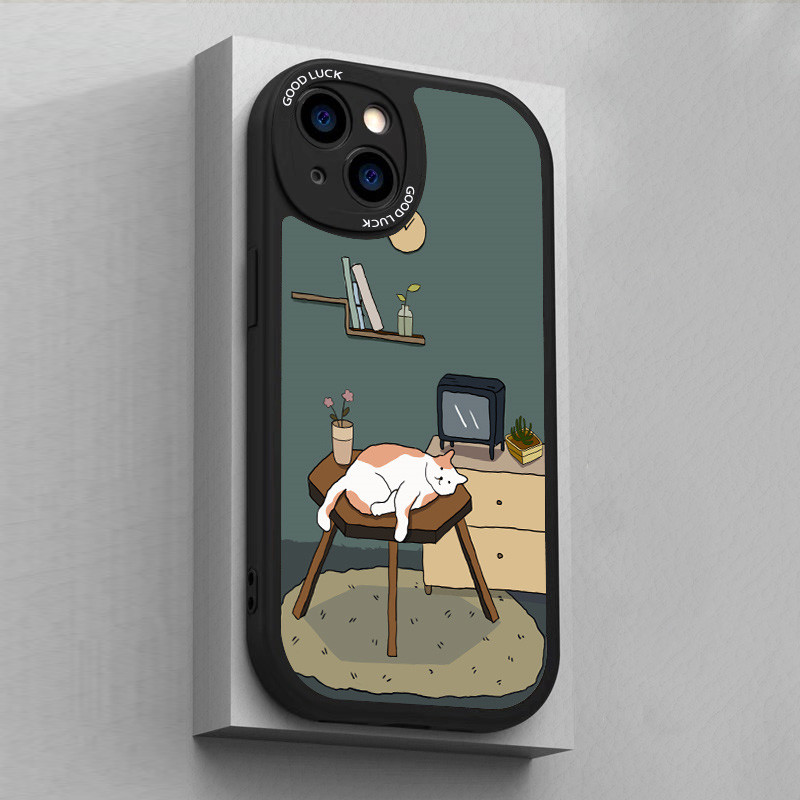 Θήκη τηλεφώνου Lazy White Orange Cat για iPhone 14 13 12 11 Pro Max Mini X XS XR 7 8 Plus SE Sleeping Cat Αντικραδασμική θήκη iPhone